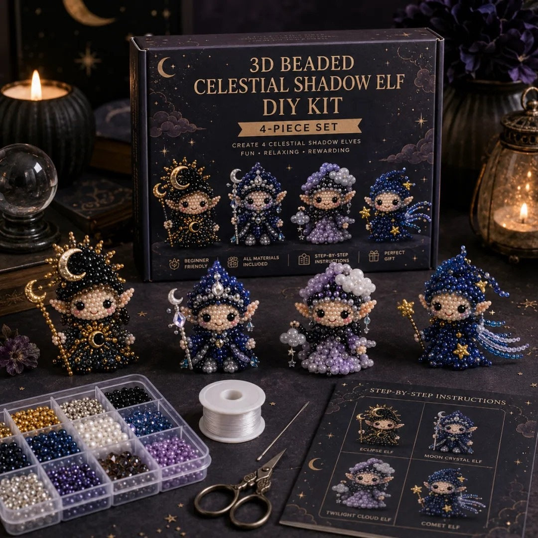 ๐ 3D Beaded Christmas Cat DIY Craft Kit Set of 4 Handmade Ornaments ๐ฑ