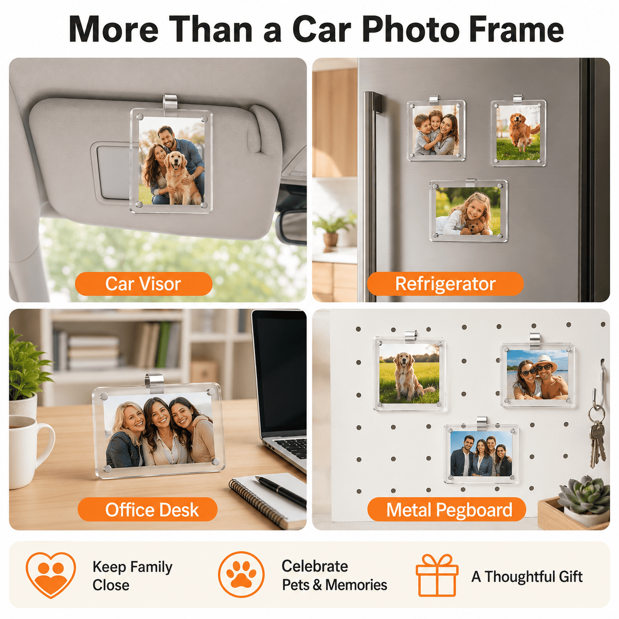 eep Memories Close: Universal Acrylic Car Visor Photo Clip (Set of 2)