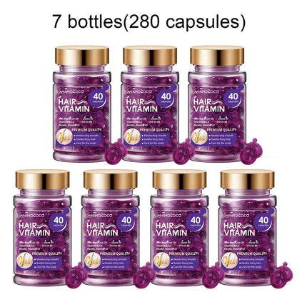Hair Vitamin Capsules | Moroccan Argan Oil & Keratin Serum for Frizzy & Damaged Hair (40 Count)