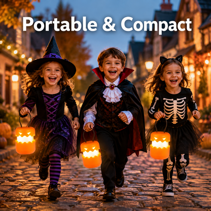 Collapsible Halloween Pumpkin Lantern – Portable 360° Glow Jack-O’-Lantern Light