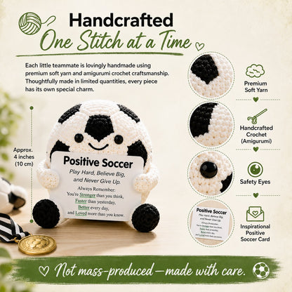 🔥Last Day- ⚽ Positive Soccer Buddy|Handmade Crochet Encouragement Gift 💚