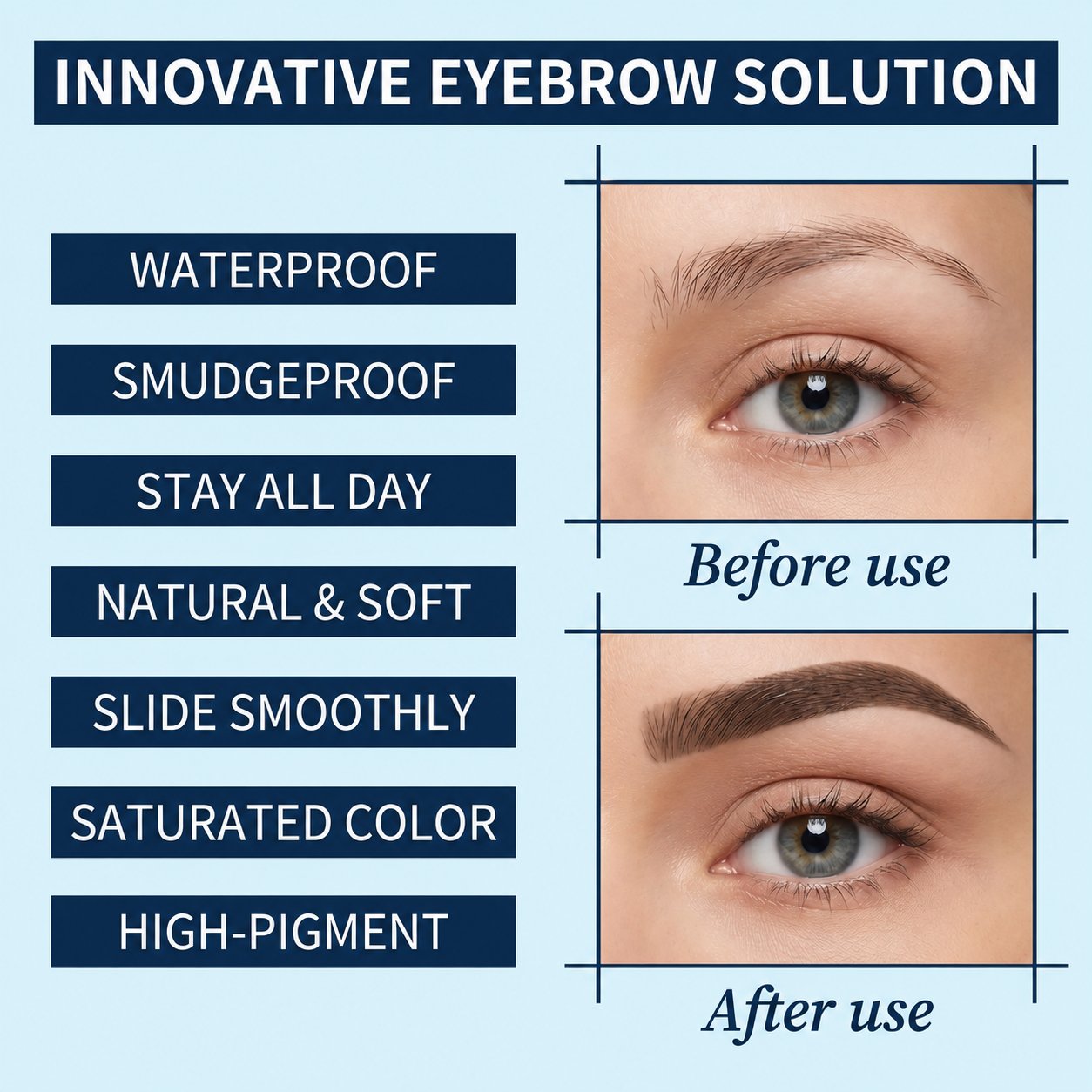 Four-Stroke Dual-Tip 3D Eyebrow Pencil