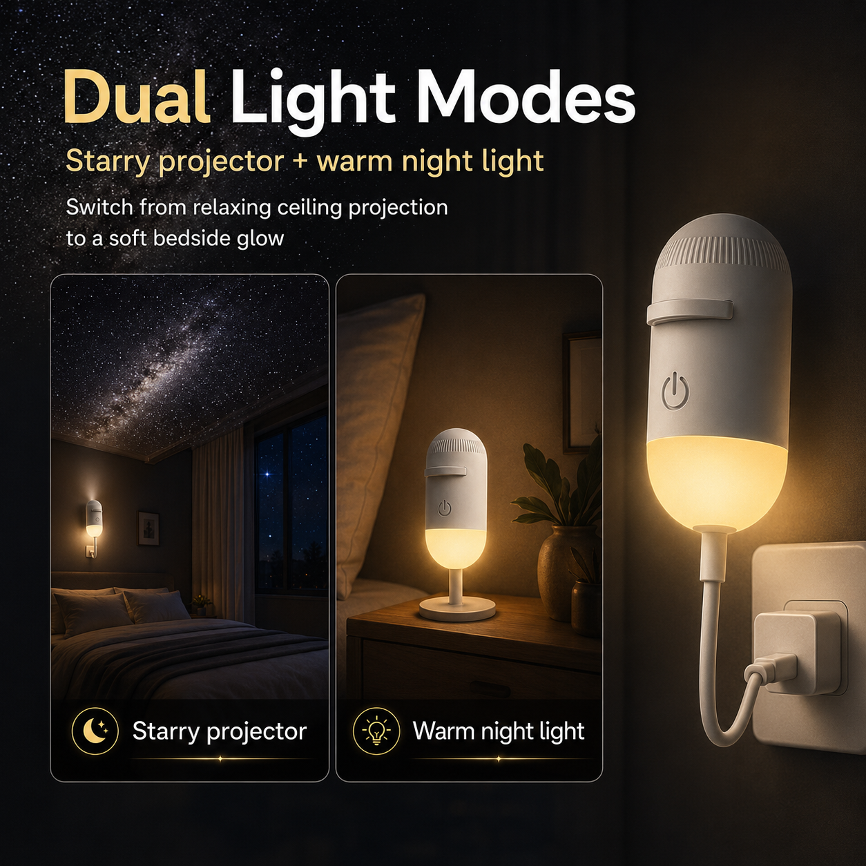 Night Light Projector - Smart Holographic Star Projector