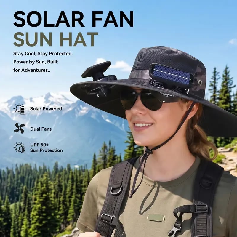 Stay Ice-Cold Under the Blazing Sun – The 2-in-1 Solar Powered Cooling Hat with Mist Spray.