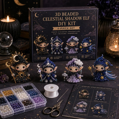 🎄 3D Beaded Christmas Cat DIY Craft Kit Set of 4 Handmade Ornaments 🐱