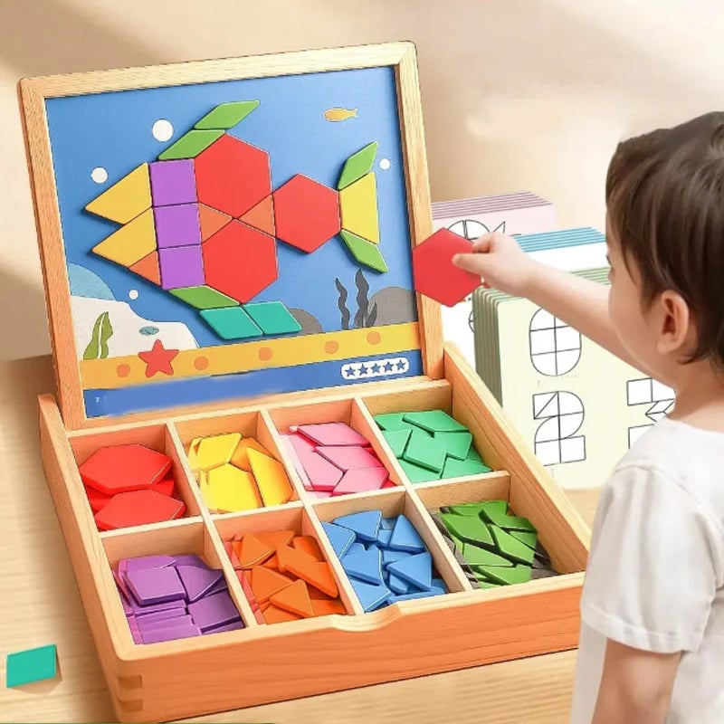 🔥Wooden Magnetic Pattern Block Puzzle Set🧩