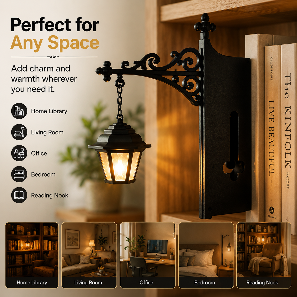 🔥 50% OFF TODAY | Vintage LED Library Lantern 📚 Cozy Bookshelf Light & Gift For Book Lovers