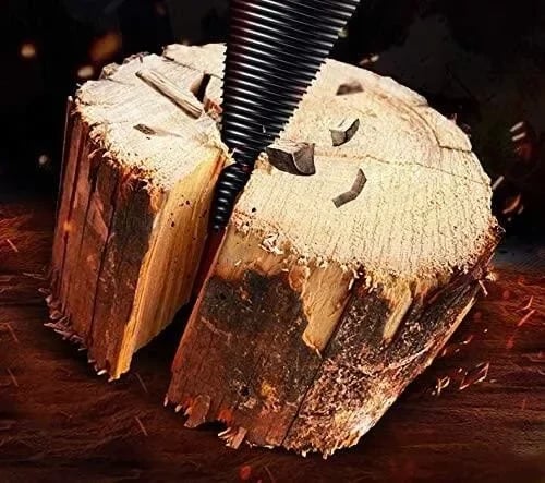 Firewood Splitting Drill Bit – High-Carbon Steel Wood Splitter Cone with Round, Square & Hex Shank Options