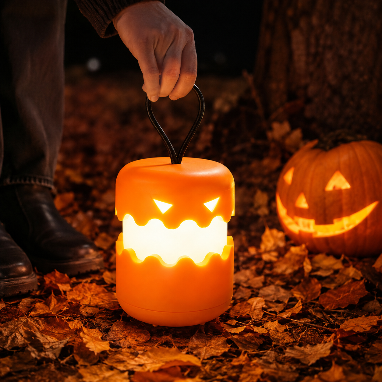 Collapsible Halloween Pumpkin Lantern – Portable 360° Glow Jack-O’-Lantern Light