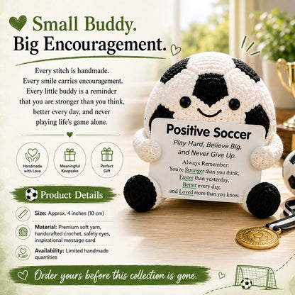 🔥Last Day- ⚽ Positive Soccer Buddy|Handmade Crochet Encouragement Gift 💚
