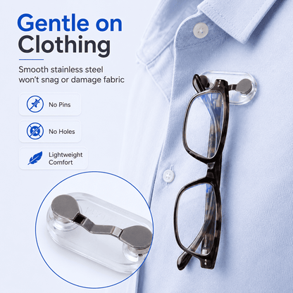 Universal Magnetic Glasses Holder for Sunglasses, Readers & ID Badges