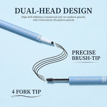 Four-Stroke Dual-Tip 3D Eyebrow Pencil