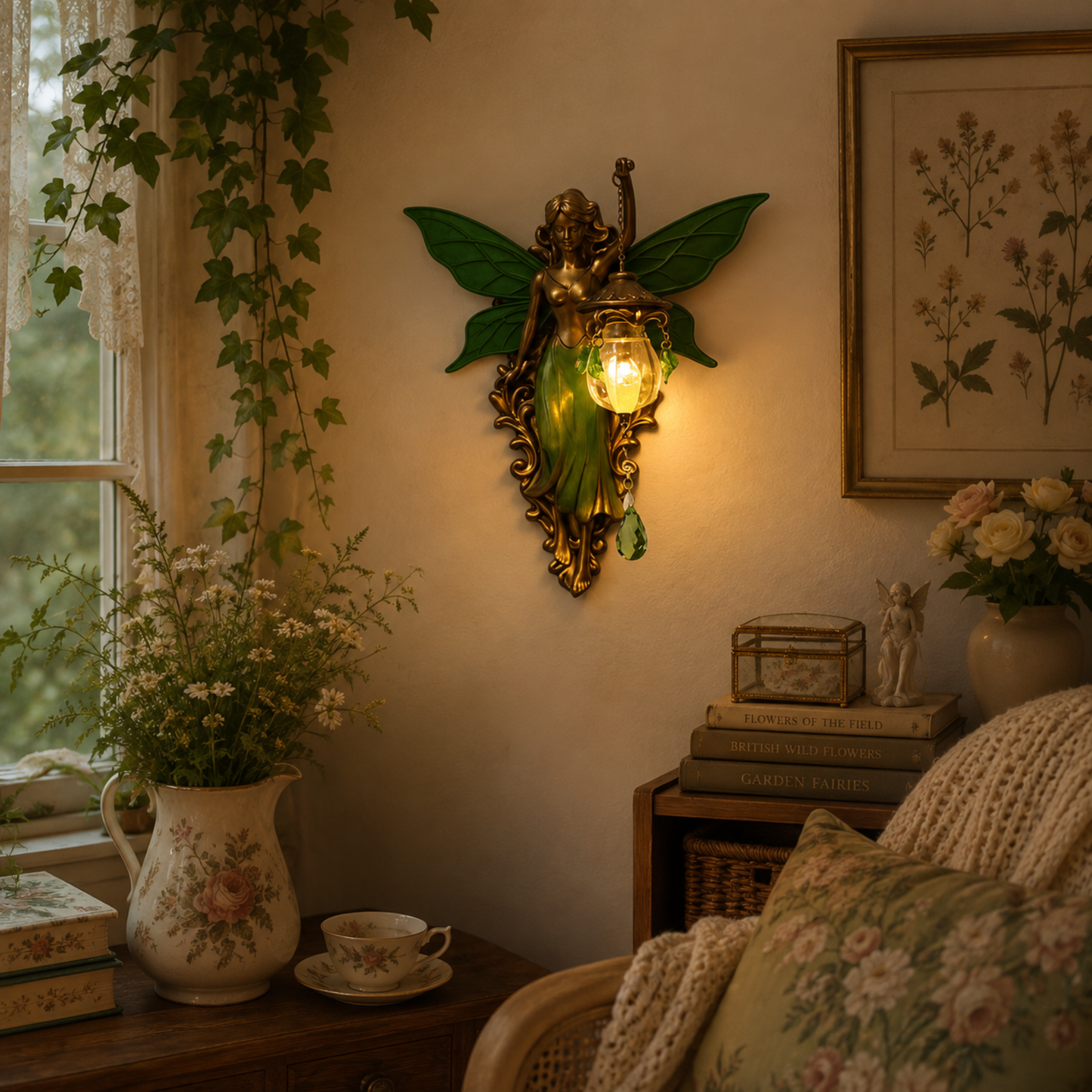 Enchanting Fantasy Wall Lamp – Wireless Vintage Sculpture Night Light