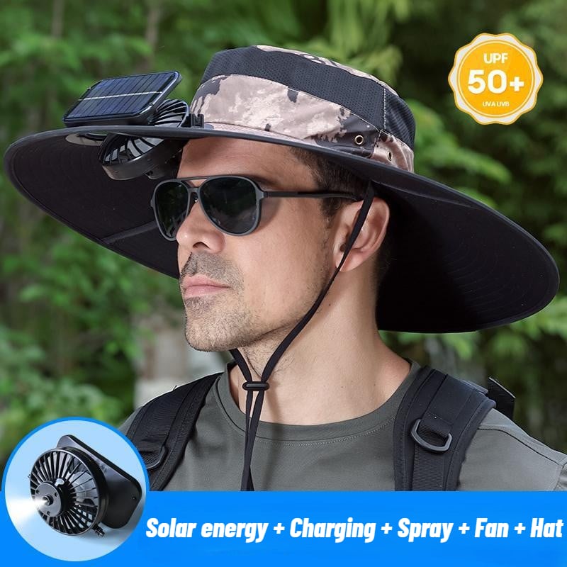Stay Ice-Cold Under the Blazing Sun – The 2-in-1 Solar Powered Cooling Hat with Mist Spray.