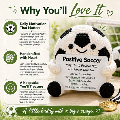 🔥Last Day- ⚽ Positive Soccer Buddy|Handmade Crochet Encouragement Gift 💚