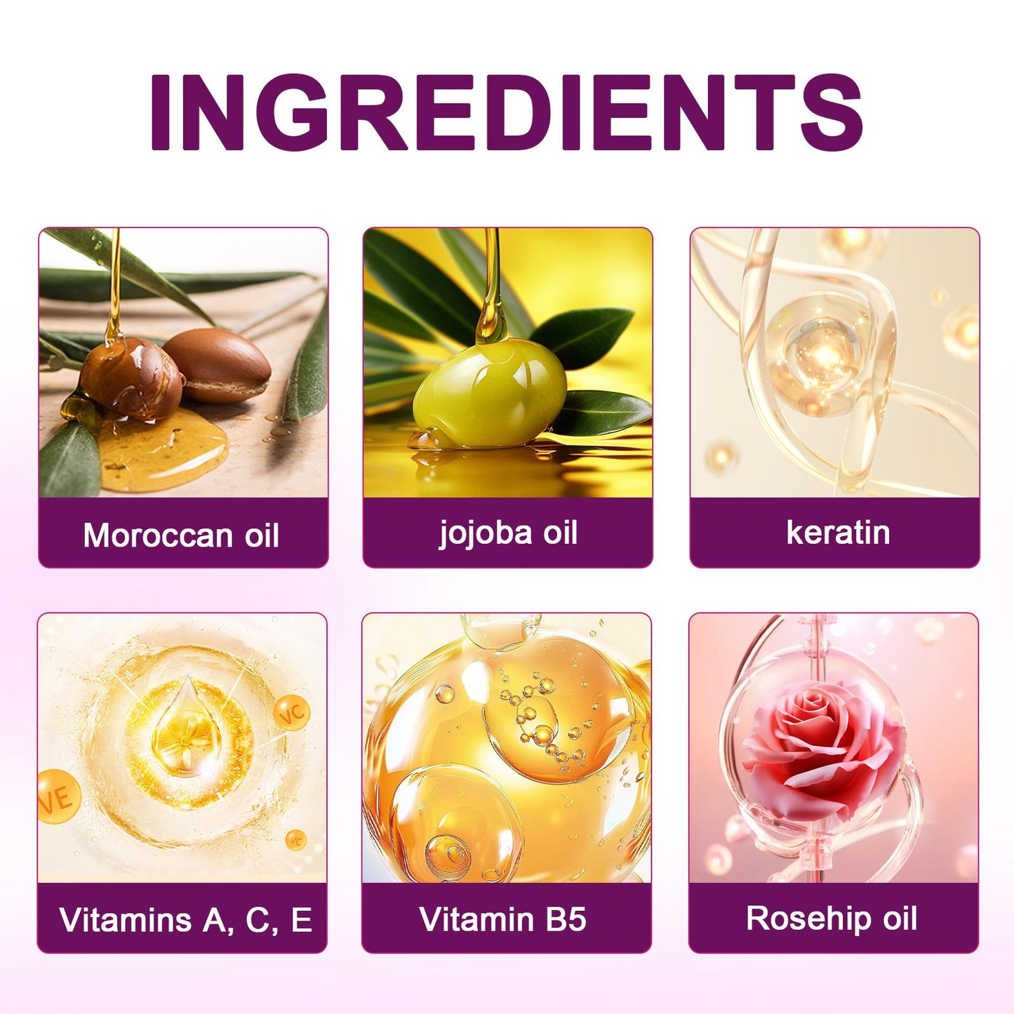 Hair Vitamin Capsules | Moroccan Argan Oil & Keratin Serum for Frizzy & Damaged Hair (40 Count)