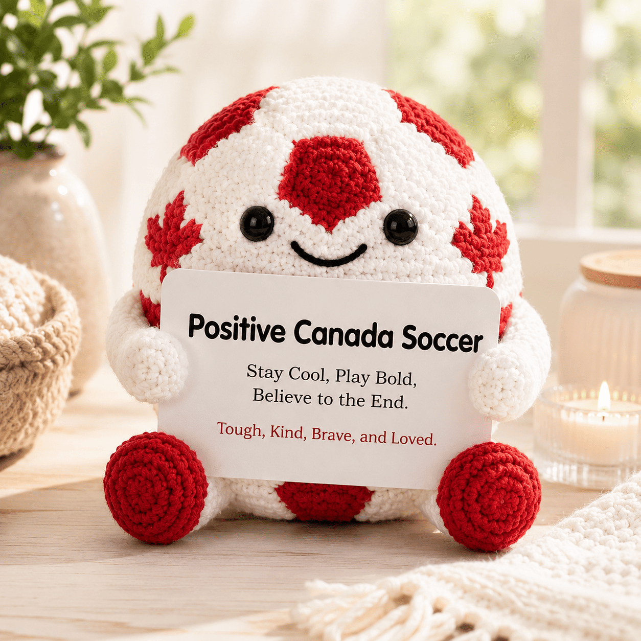 🔥Last Day- ⚽ Positive Soccer Buddy|Handmade Crochet Encouragement Gift 💚