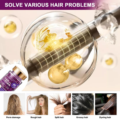 Hair Vitamin Capsules | Moroccan Argan Oil & Keratin Serum for Frizzy & Damaged Hair (40 Count)