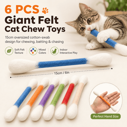 6 Pack🔥Giant Cotton Swabs Your Cat Will Obsess Over!