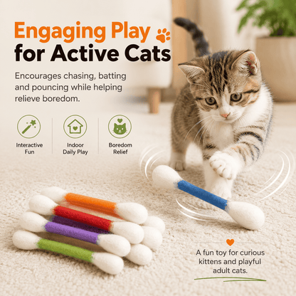 6 Pack🔥Giant Cotton Swabs Your Cat Will Obsess Over!