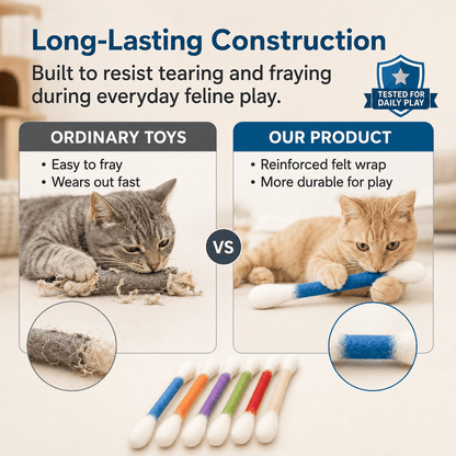 6 Pack🔥Giant Cotton Swabs Your Cat Will Obsess Over!