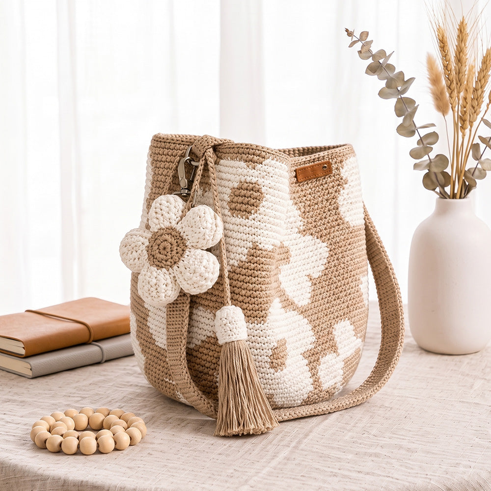 Handwoven Flower Bucket Bag