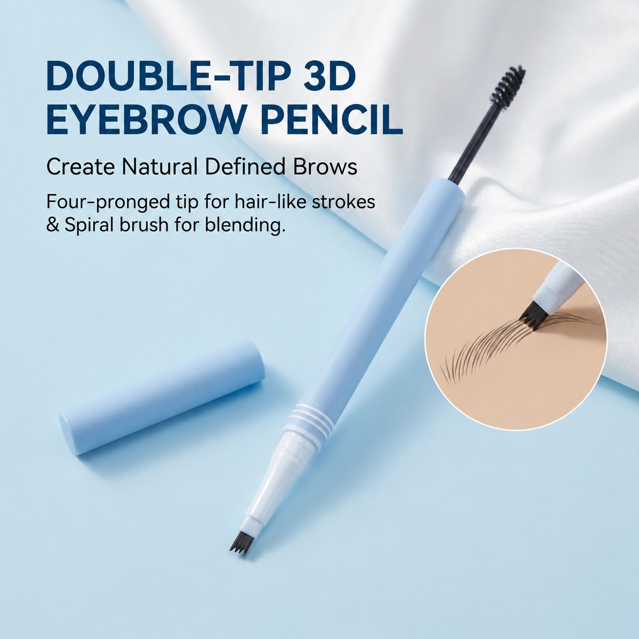 Four-Stroke Dual-Tip 3D Eyebrow Pencil