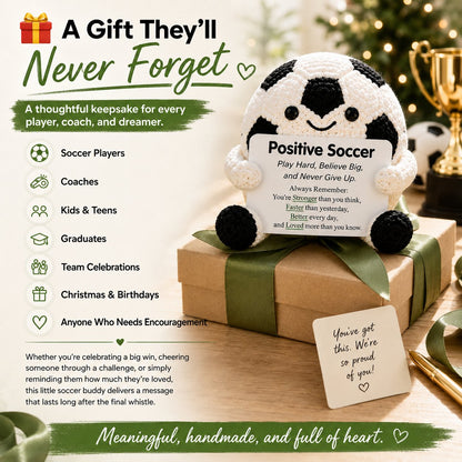 🔥Last Day- ⚽ Positive Soccer Buddy|Handmade Crochet Encouragement Gift 💚