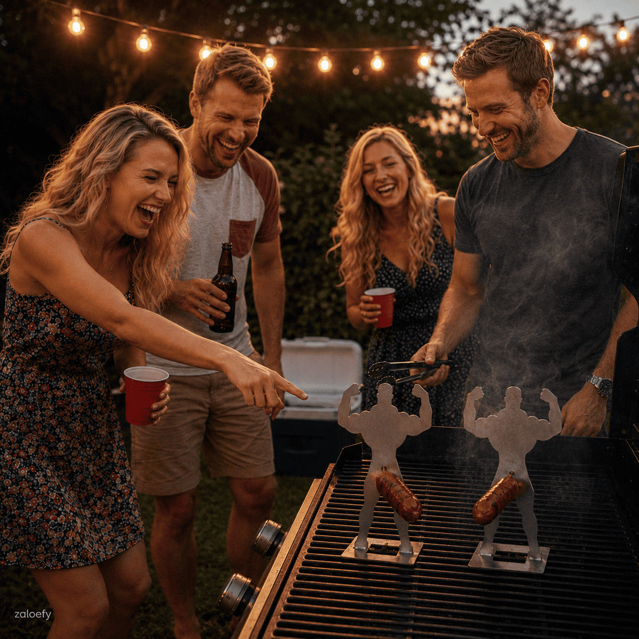 Funny BBQ Muscle Man Hot Dog Holders