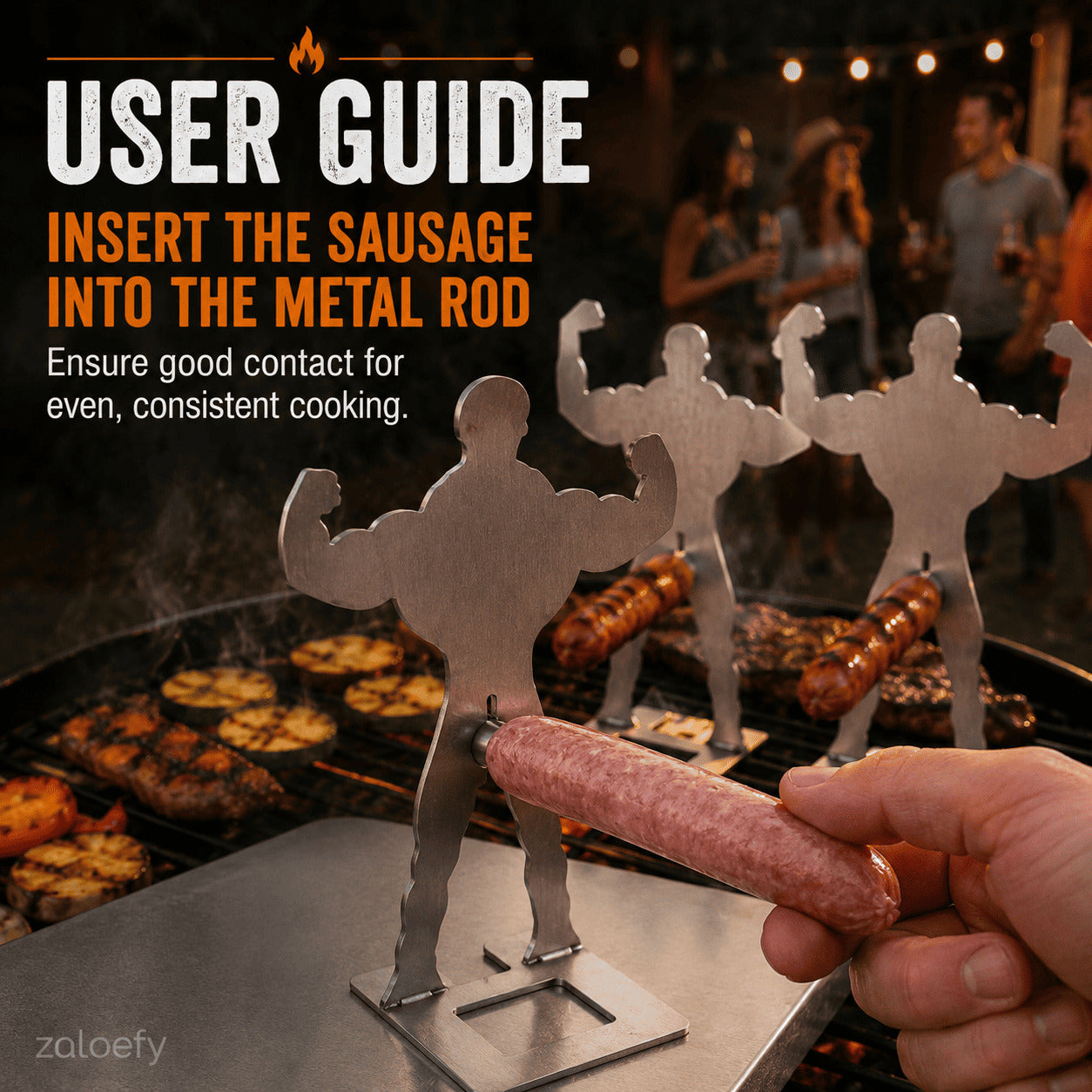 Funny BBQ Muscle Man Hot Dog Holders