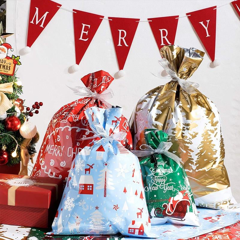 🎄Drawstring Christmas Gift Bags