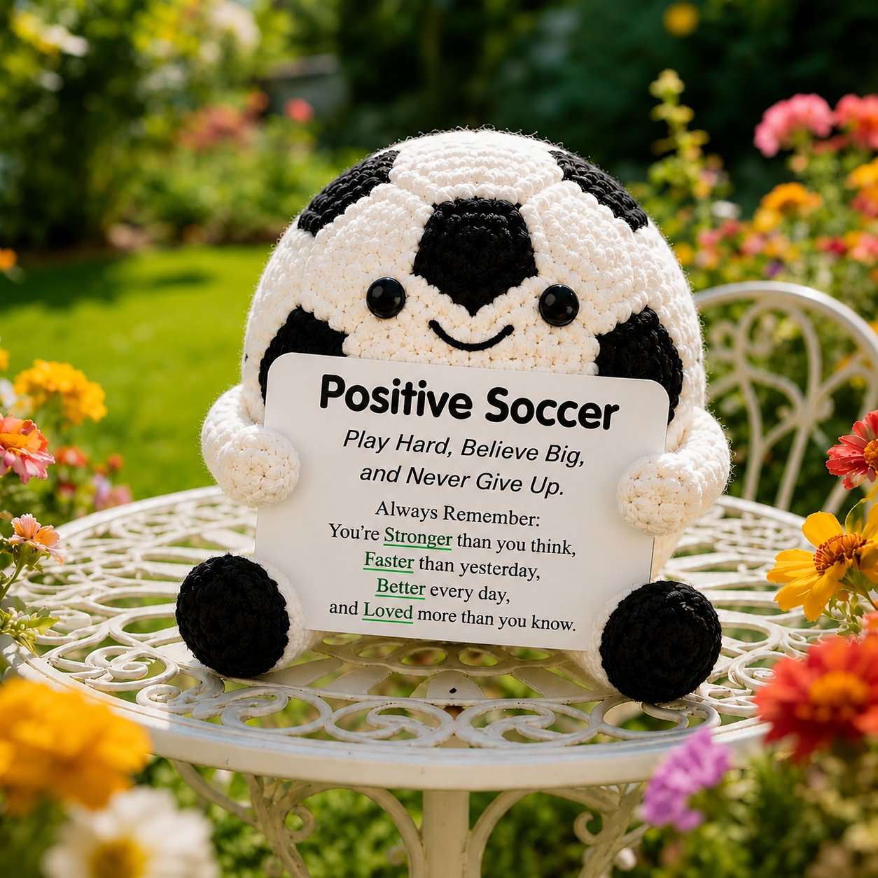 🔥Last Day- ⚽ Positive Soccer Buddy|Handmade Crochet Encouragement Gift 💚