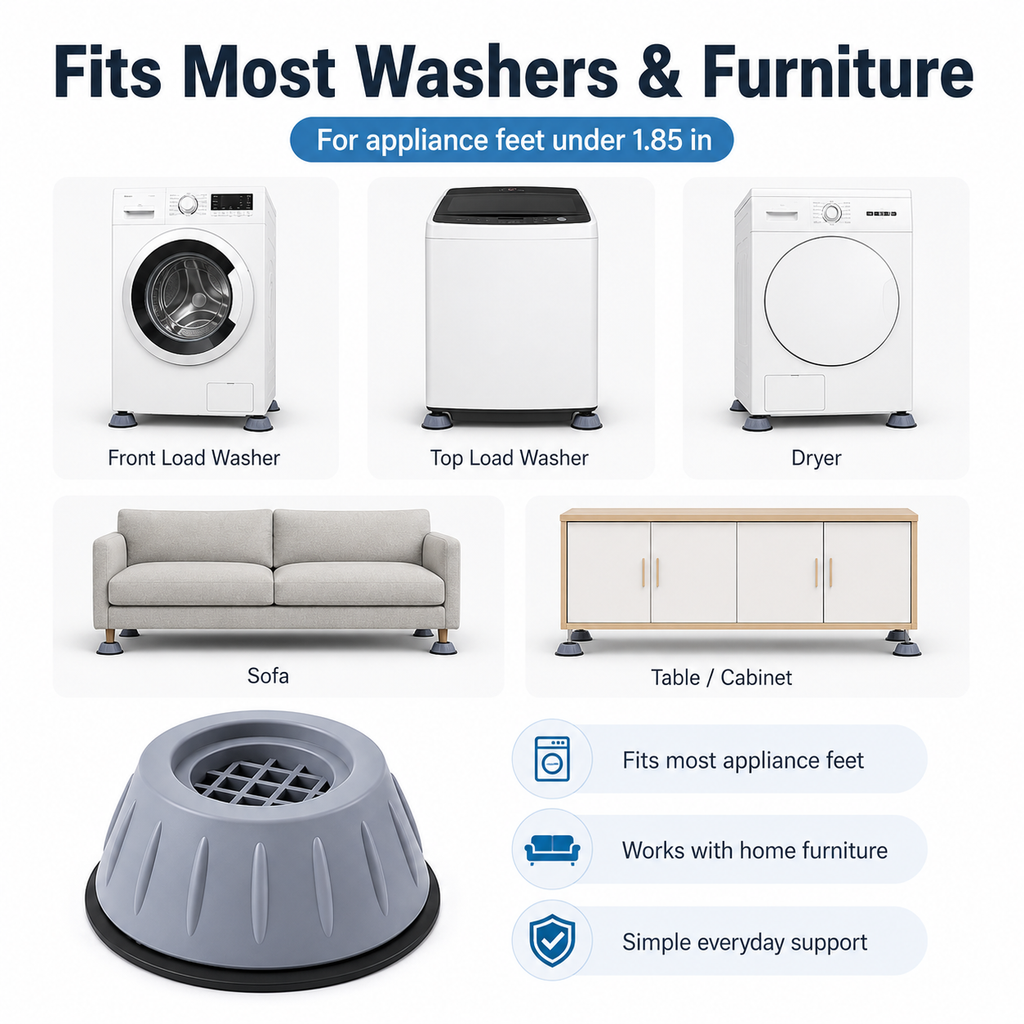 4PCS Anti-Vibration Non-Slip Washer Pads