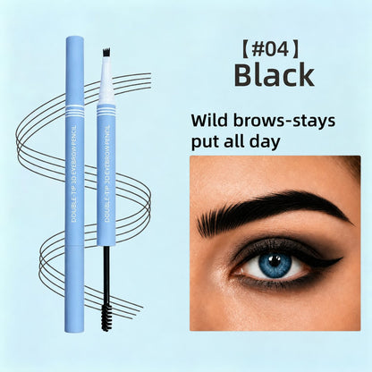 Four-Stroke Dual-Tip 3D Eyebrow Pencil