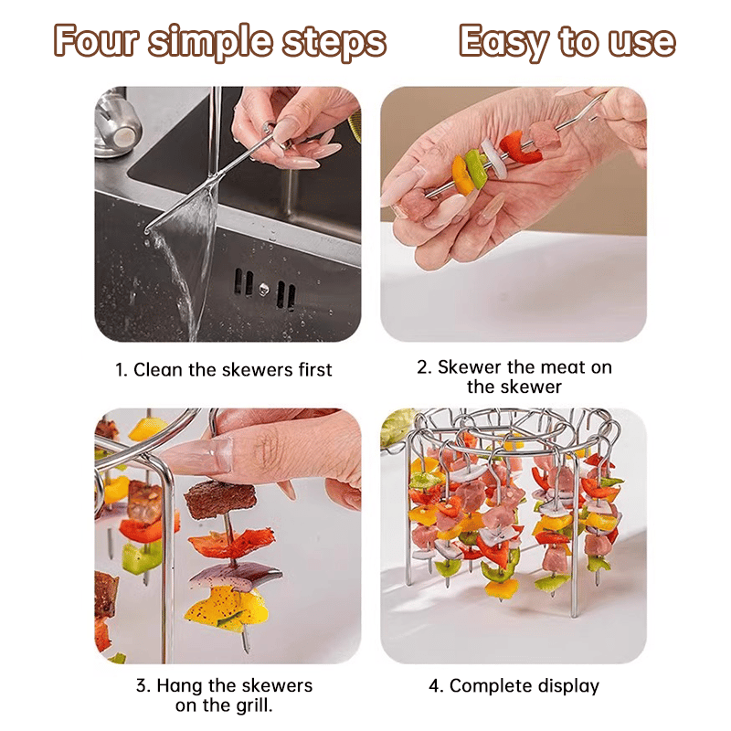 🔥 50% OFF TODAY | 🥩 Smokeless Vertical BBQ Grill For Effortless Skewers
