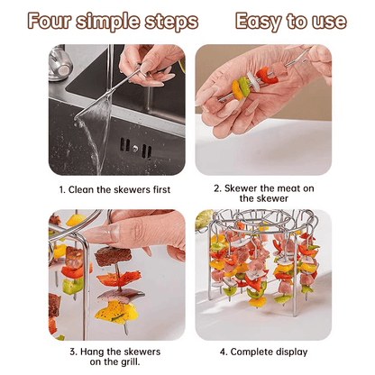 🔥 50% OFF TODAY | 🥩 Smokeless Vertical BBQ Grill For Effortless Skewers