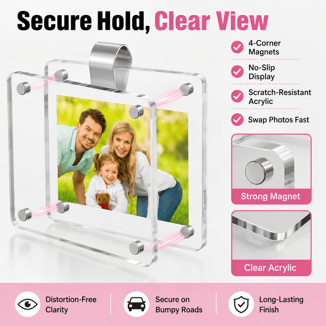 eep Memories Close: Universal Acrylic Car Visor Photo Clip (Set of 2)