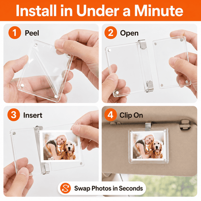 eep Memories Close: Universal Acrylic Car Visor Photo Clip (Set of 2)